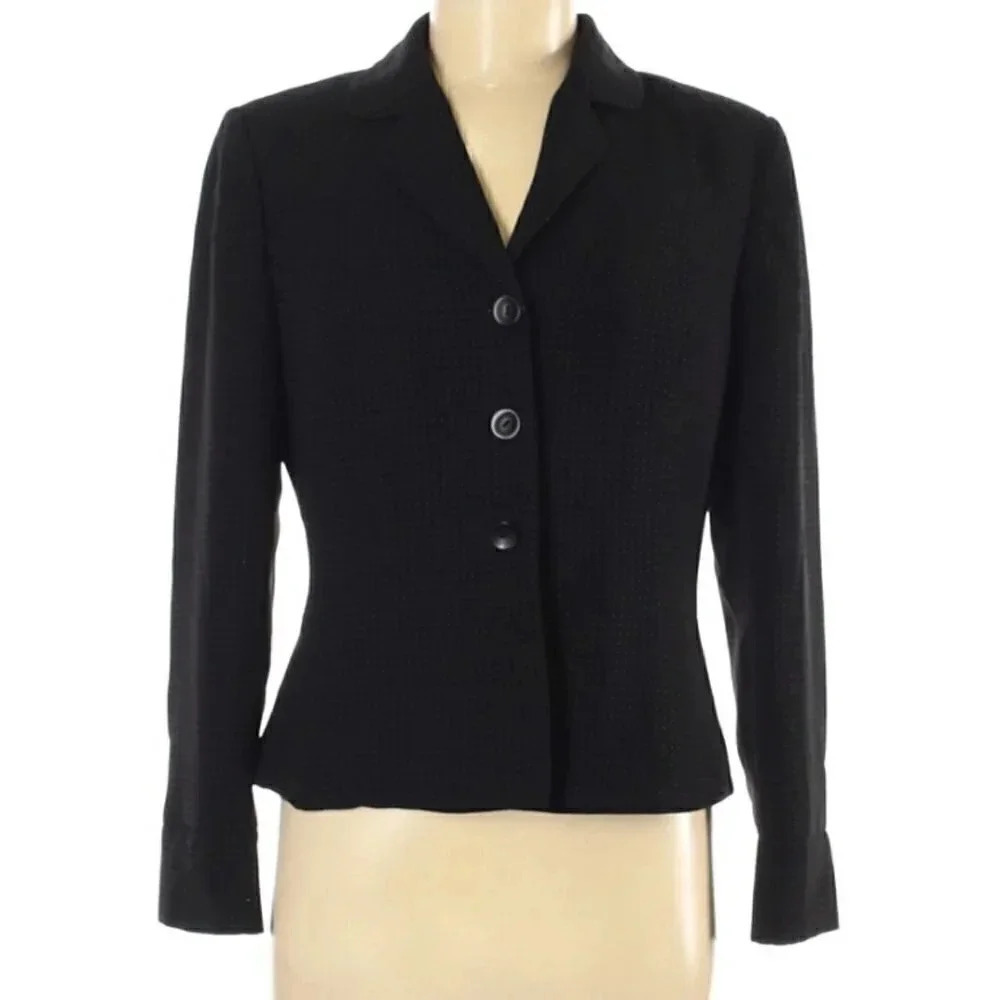 Le Suit Polka Dot Black Blazer Size 6